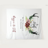 Rustikale Burgunder Floral Boho Hunt ist über Hoch Wandteppich (Vorderseite (Horizontal))