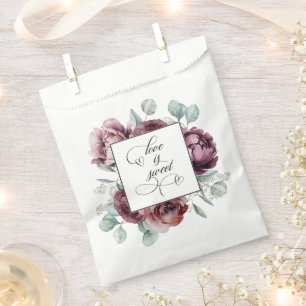 Rustikale Burgunder Liebe ist süß Geschenktütchen
