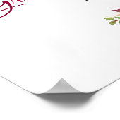 Rustikale Burgunder Red Floral Graduation Party Un Poster (Ecke)