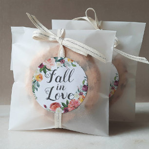 Rustikale Burgunder-Rosa Hochzeit - Verliebe Dich Runder Aufkleber