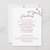 Rustikale Burgunder Wildblume Hochzeitskarte Einladung (Vorderseite)