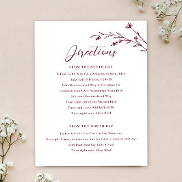 Rustikale Burgunder Wildblume Hochzeitskarte Einladung