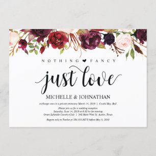 Rustikale burgunderfarbene Hochzeits-Empfangs-Einl Einladung