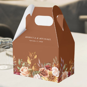 Rustikale burgunderrote Terrakotta-Blumenhochzeit Geschenkschachtel
