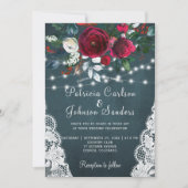 Rustikale burgundische Pfannkuchen Winterlichter l Einladung (Vorderseite)