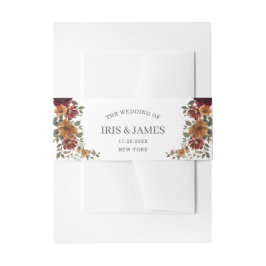 Rustikale Burgundy Burnt Orange Rust Floral Weddin Einladungsbanderole