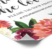 Rustikale Burgundy Fall Floral Wedding Teilen Sie Poster (Ecke)