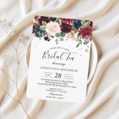 Rustikale Burgundy Navy Blue & Red Beauty Blume Einladung