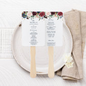 Rustikale Burgundy Navy Blue & Red Beauty Blume Fächer