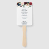 Rustikale Burgundy Navy Blue & Red Beauty Blume Fächer (Rückseite)