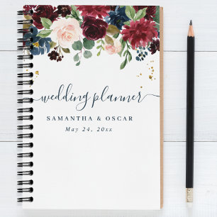 Rustikale Burgundy Navy Blue & Red Beauty Blume Planer