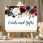 Rustikale Burgundy Navy Blue & Red Beauty Blume Poster