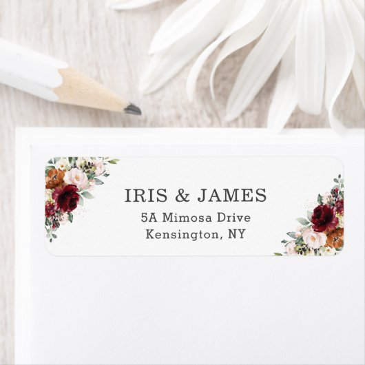 Rustikale Burgundy Orange Ivory White Floral Weddi (Insitu)