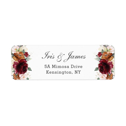 Rustikale Burgundy Orange Ivory White Floral Weddi (Vorne)
