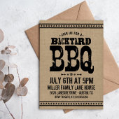 Rustikale Burlap Backyard GRILLEN Party Einladung