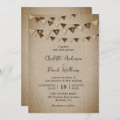 Rustikale Burlap Banners Wedding Einladung (Vorne/Hinten)