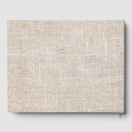 Rustikale Burlap-beige, blumenburgundische Hochzei Gästebuch (Rückseite)