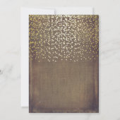 Rustikale Burlap-Floral Lace Gold-Engagement-Parte Einladung (Rückseite)