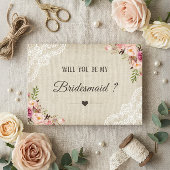 Rustikale Burlap Floral wird meine Bridesmaid sein Einladung