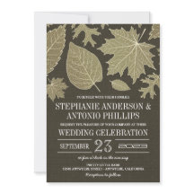 Rustikale Burlap Gold Herbstlaub Hochzeitseinladun