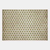 Rustikale Burlap Green Polka Dots Streifen fest Geschenkpapier Set (Vorderseite 2)