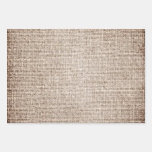 Rustikale Burlap Green Polka Dots Streifen fest Geschenkpapier Set (Vorderseite)