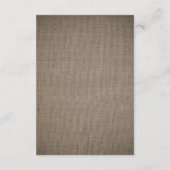Rustikale Burlap-Hochzeit - Details Begleitkarte (Rückseite)
