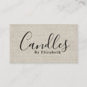 Rustikale Burlap-Kerzenmacher-Visitenkarte Telefonnummerkarte (Vorderseite)