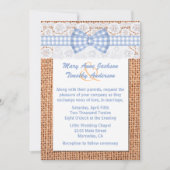 Rustikale Burlap- & Lace Country-Hochzeit Einladung (Vorderseite)