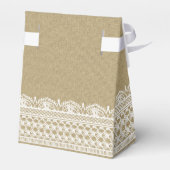 Rustikale Burlap Lace Country Wedding Geschenkschachtel (Rückseite)