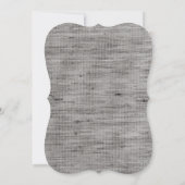 Rustikale Burlap Lace Gray Bridal Dusche Einladung (Rückseite)
