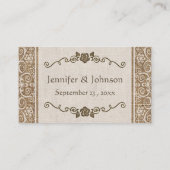 Rustikale Burlap Lace - Hochzeitstisch-Platzkarte Platzkarte (Rückseite)