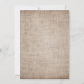 Rustikale Burlap Lace Pink Blue Floral Wedding Einladung (Rückseite)