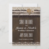 Rustikale Burlap- & Lace-Save the Date-Karte Save The Date (Vorderseite)
