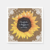 Rustikale Burlap Lace String Lights Sonnenblume Ho Serviette (Vorderseite)