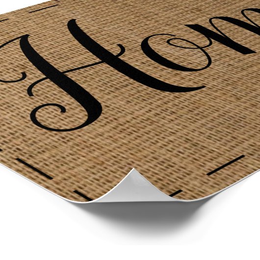Rustikale Burlap-Landdekoration Poster (Ecke)