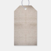 Rustikale Burlap-Lichter Hochzeit Geschenkanhänger (Rückseite)