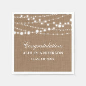Rustikale Burlap Lights Graduation Party Serviette (Vorderseite)