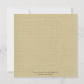Rustikale Burlap mit weißer Spitze und Bugbridaldu Einladung (Rückseite)