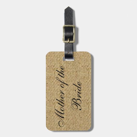 Rustikale Burlap-Mutter des Bride-Gepäckanhängers Gepäckanhänger (Vorderseite vertikal)