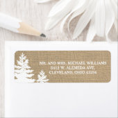 Rustikale Burlap Pine Trees Winter Wedding Labels (Insitu)