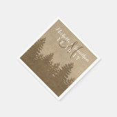 Rustikale Burlap Pine Trees Winter Wedding Napkin Serviette (Ecke)