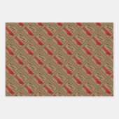 Rustikale Burlap Red Bow frohe Weihnachten an alle Geschenkpapier Set (Vorderseite 3)