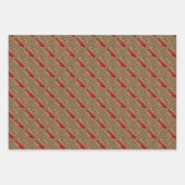 Rustikale Burlap Red Bow frohe Weihnachten an alle Geschenkpapier Set (Vorderseite 2)