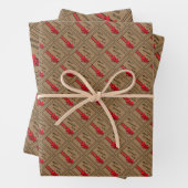 Rustikale Burlap Red Bow frohe Weihnachten an alle Geschenkpapier Set (Beispiel)
