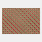 Rustikale Burlap Red Bow frohe Weihnachten an alle Geschenkpapier Set (Vorderseite)