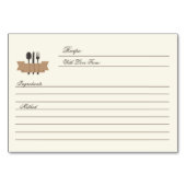 Rustikale Burlap-Rose Brautparty-Rezepturkarten Tischnummer (Rückseite)