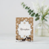 Rustikale Burlap-, Schneeflocken- und Rehverschlus Begleitkarte (Stehend Vorderseite)