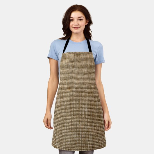 Rustikale Burlap-Schürze - Bauernstil-Natur Schürze (Getragen)