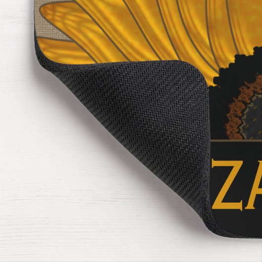 Rustikale Burlap-Sonnenblumen-Gastgeschenke Hochze Mousepad (Ecke)